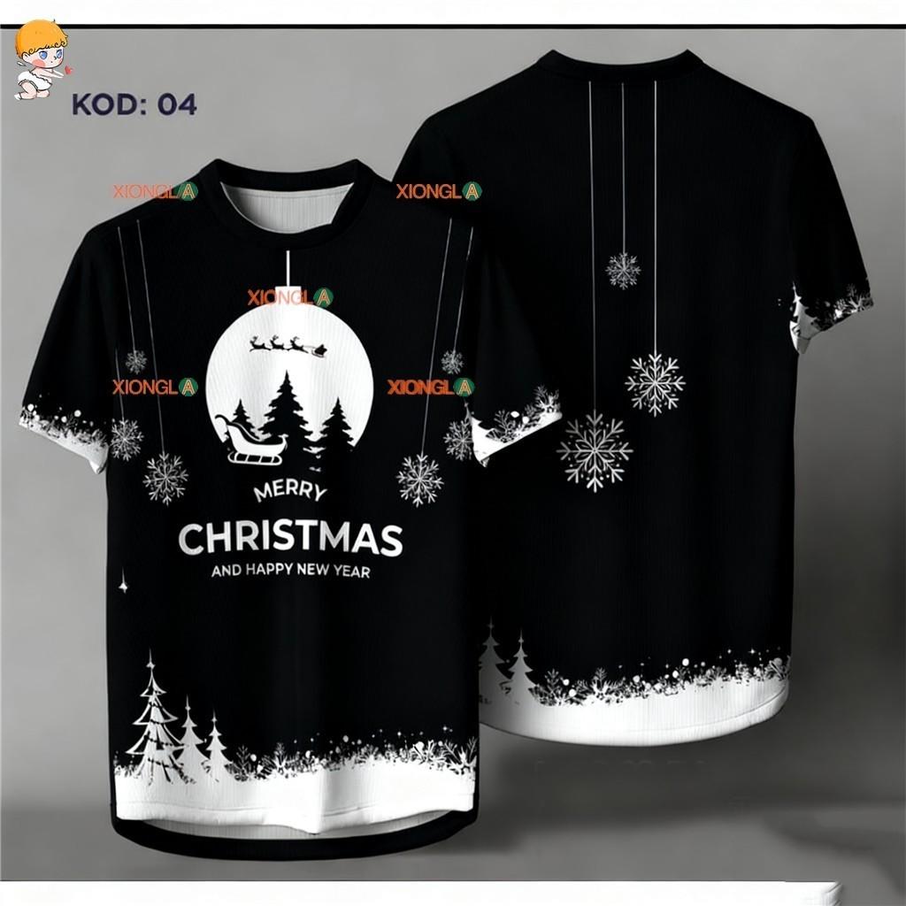 Santa Claus T-shirt - Fully Sublimative Microfiber | Christmas Gift | Merry Christmas Family T-shirt