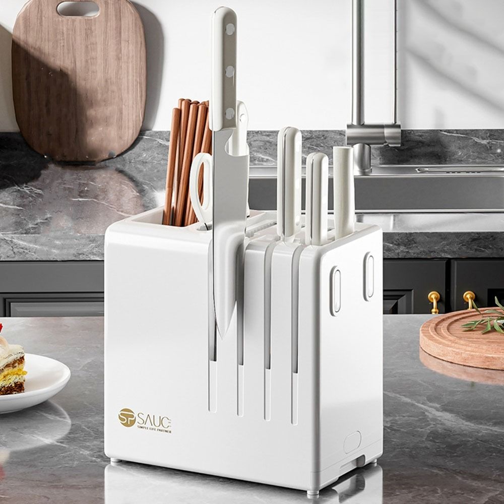 

Space Saving Knife Chopstick Holder Plastic Utensils Drying Rack Practical Knife Holder Spoons серый