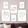 Regalo de amor de aniversario de boda lésbico, arte de pared de línea de pareja, pintura en lienzo impreso, póster nórdico, imágenes de pared, decoración para sala de estar