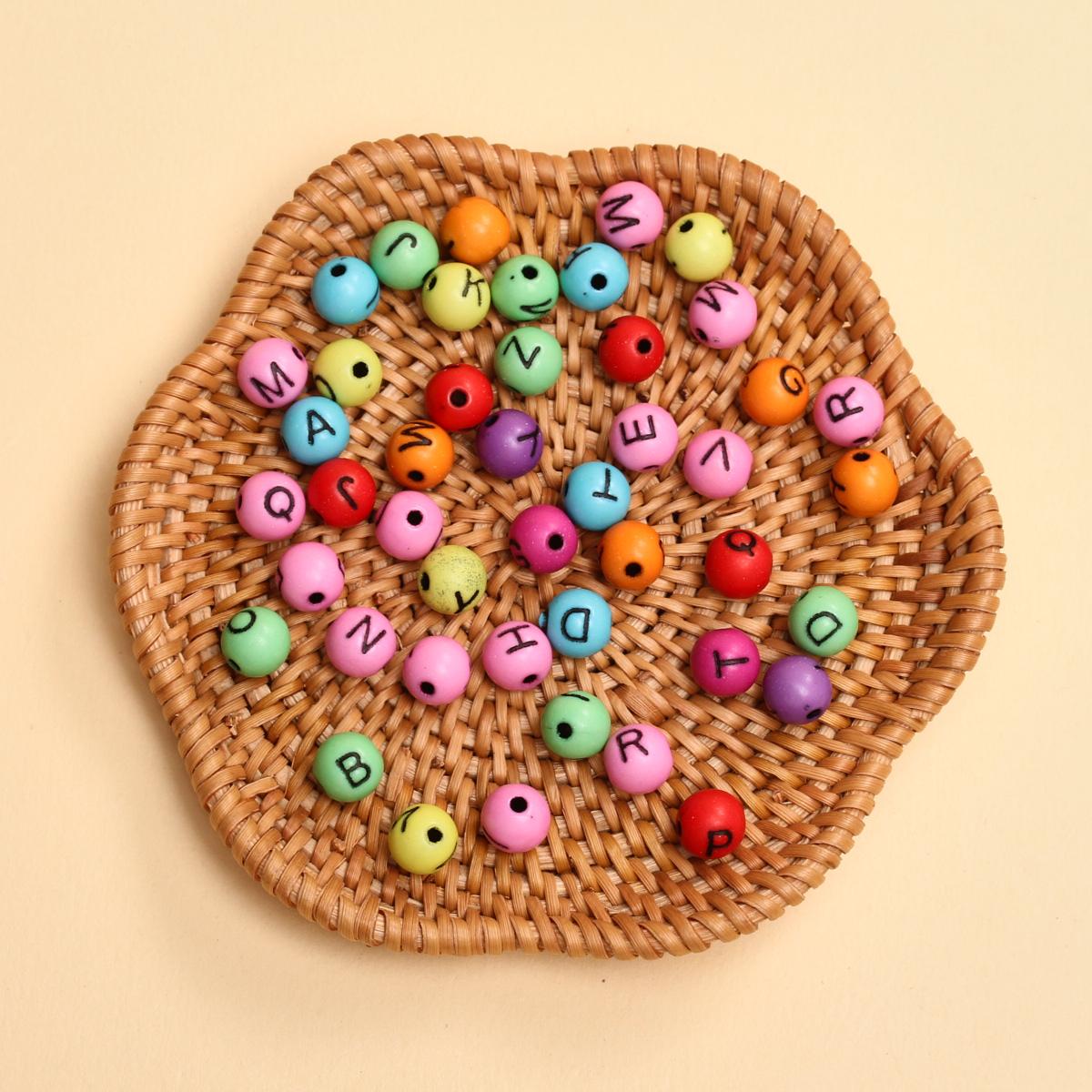 

7.5мм DIY 50шт для изготовления украшений подарки бусины с буквами акриловые DIY браслет свободные разделительные алфавитные бусины бусина круглая ручной работы бусины