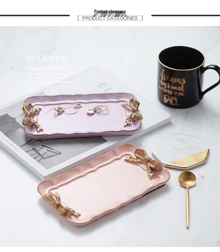 Bow-Shaped Creative Resin Jewelry and Dessert Tray