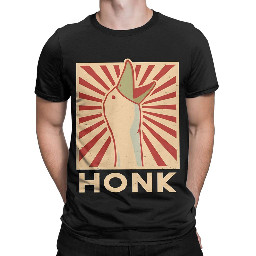 HONK Graphic Funny 100% Cotton T-Shirt Untitled Goose Game Tops Tees For Men