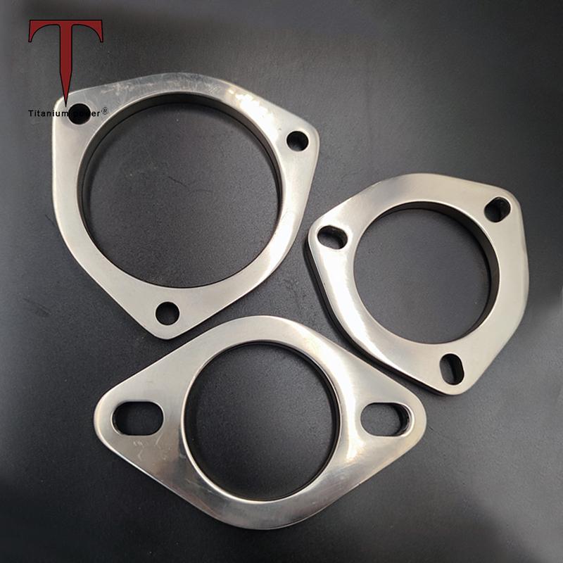 Tanium 1~3.5inch Perforated Manifold Connect Gasket 2/3 Hole Bolt Flange Titanium Exhaust Pipe Flange for Cars
