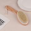 Wood + Bristle Full Body Natural Bristle Dry Skin Exfoliation Brush Massager Cleaner Scrubber