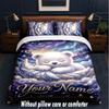 Teddy Bear Theme Custom Text Or Name 3Pcs Bedding Set,1 Flat Sheet & 2 Pillowcases Personalized Home Bedding