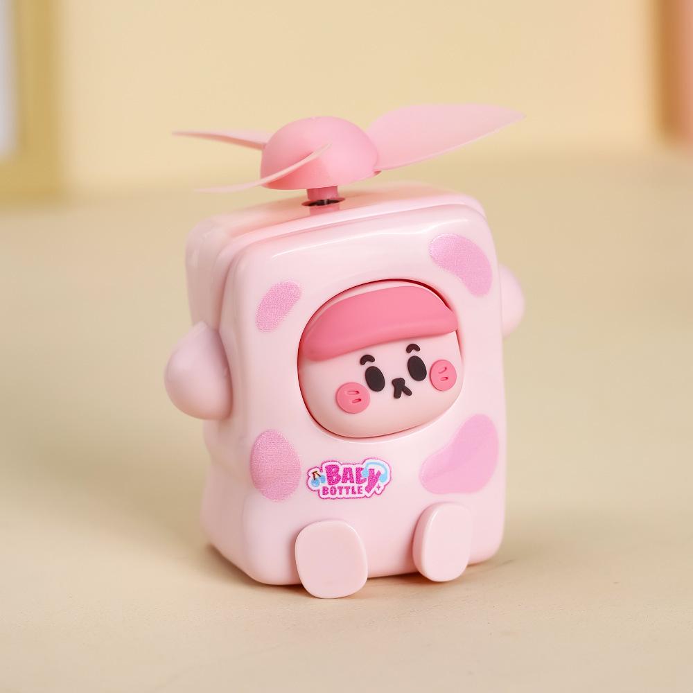 Children s Cartoon Milk Dumpling USB Mini Fan: Portable, Silent, Rechargeable Color Box Packaging + USB Charging Cable