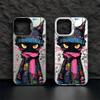Graffiti Black Cat Phone Case for iPhone 17/16/15/14 Plus/13/12/11 Pro Max Cool Street Art Pattern Protective Shell