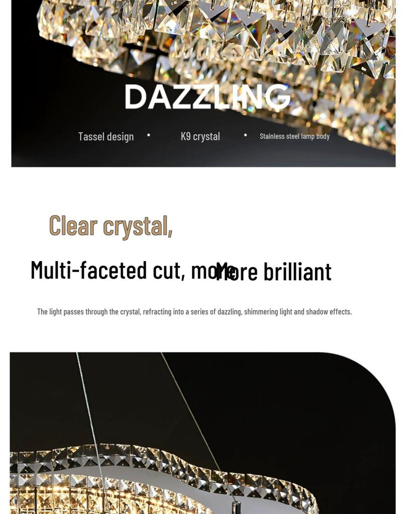 Luxurious Crystal Chandelier: Stylish, Creative & Modern Lighting Fixture for Living Room or Restaurant (2025 New Model)