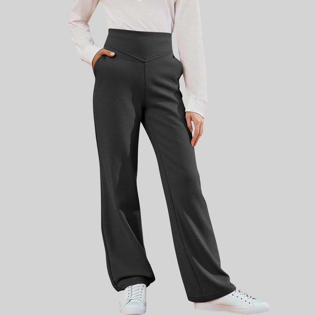 Children's Bell-Bottom Pants With Elastic Waistband And Pockets In Color