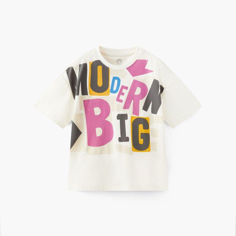 and Quick-Drying] Mqd Children s Clothing Boys  Short-Sleeved T-Shirt Summer New Style Children s Hand-Painted Printed Short-Sleeved T-Shirt Rice White 140