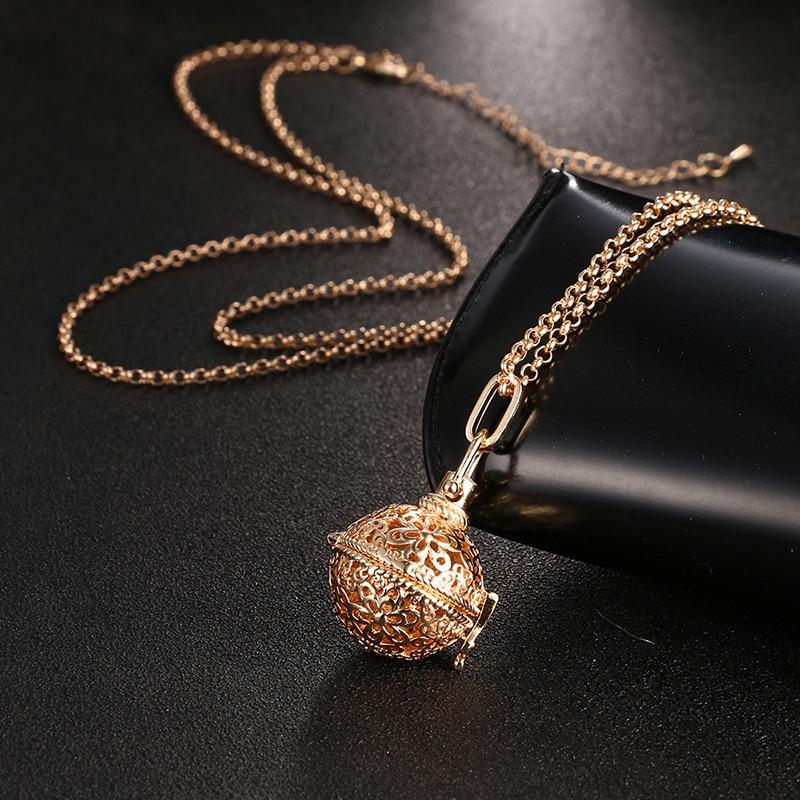 Neue Aromatherapie Ätherisches Öl Diffusor Halskette Schmuck Quadratisch Hohl Parfüm Medaillon 16MM Musik Kugel Damen Anhänger Zubehör