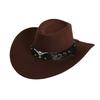 Cow Head Western Cowboy Hat Wide Brim Knight Hat Gentleman Visor Caps  Outdoor