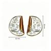 European Simple Fan-Shaped Enamel Drop Earrings - Stainless Steel Light Luxury Design
