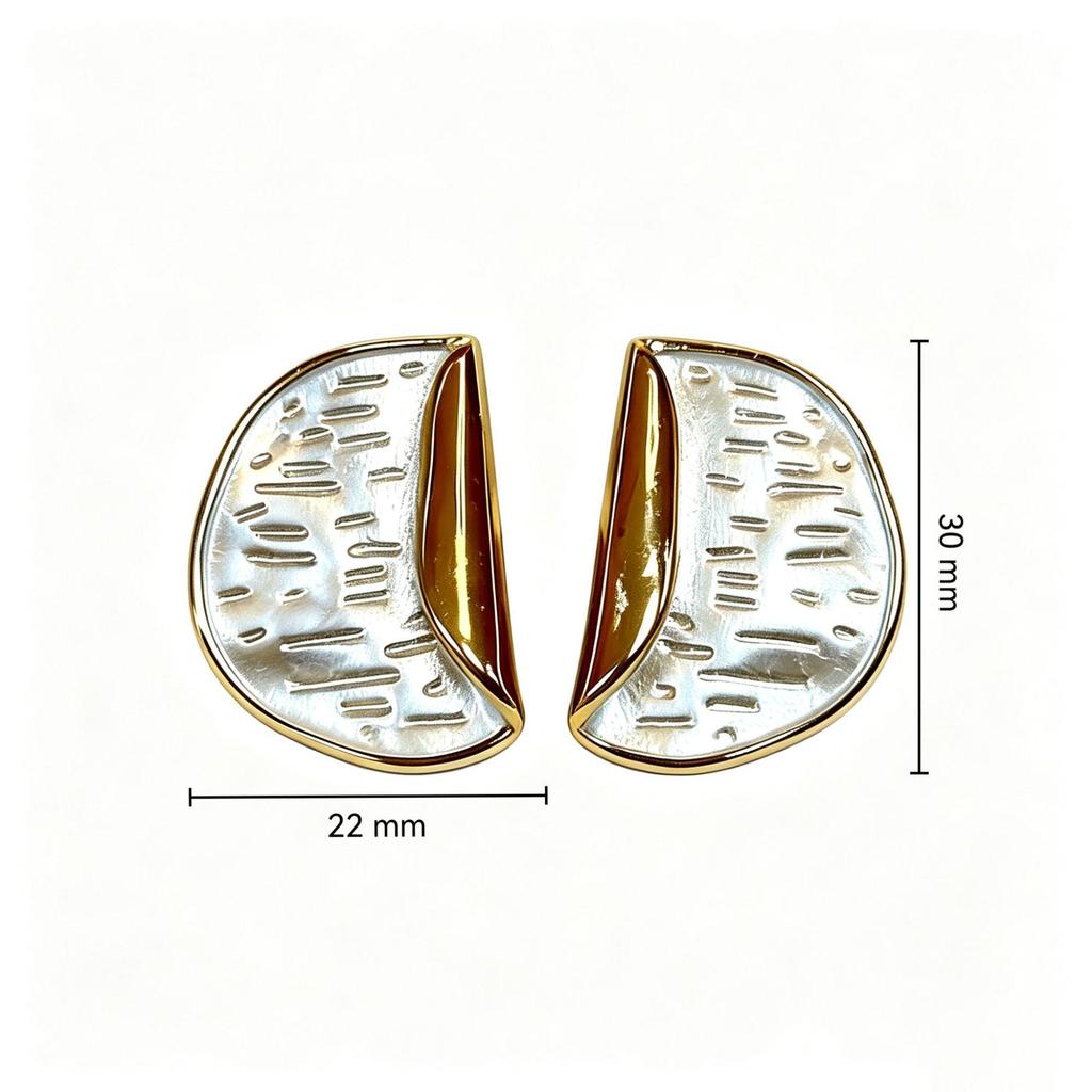 European Simple Fan-Shaped Enamel Drop Earrings - Stainless Steel Light Luxury Design