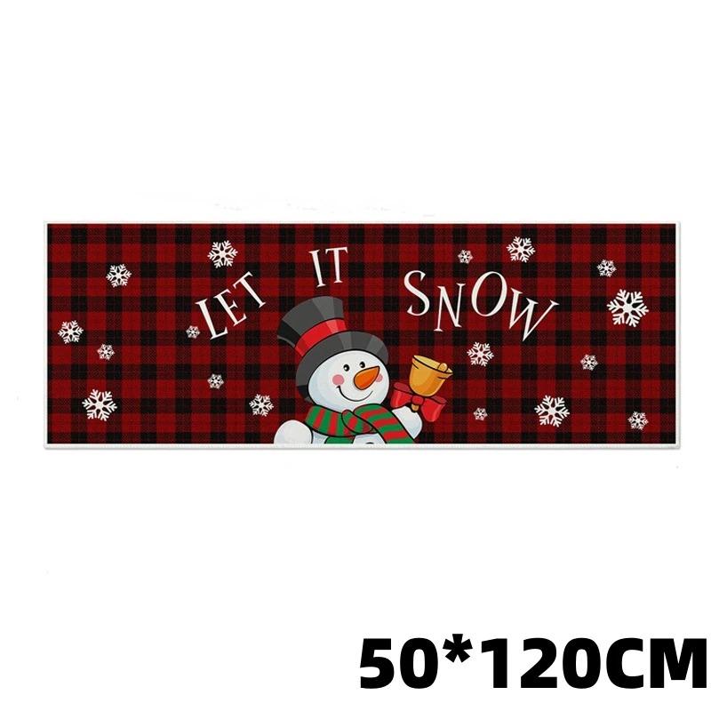 Christmas Floor Mat Funny Anti Slip Carpet for Kitchen Bedroom Living Room Kids Door Mats Holiday Party Home Rug Decor