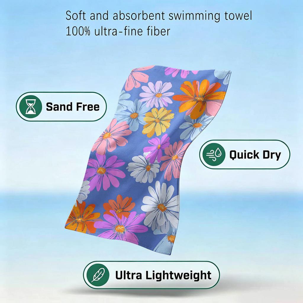 Blue Avian Toile Quick Drying Beach Towels Ultra Lightweight Fast-drying Super Absorbent It is a must-have item for summer