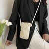 Yogodlns Borsa a Tracolla Piccola da Donna Moda Colore Solido Intrecciata Vuota Leggera in Paglia Intrecciata Borsa a Spalla
