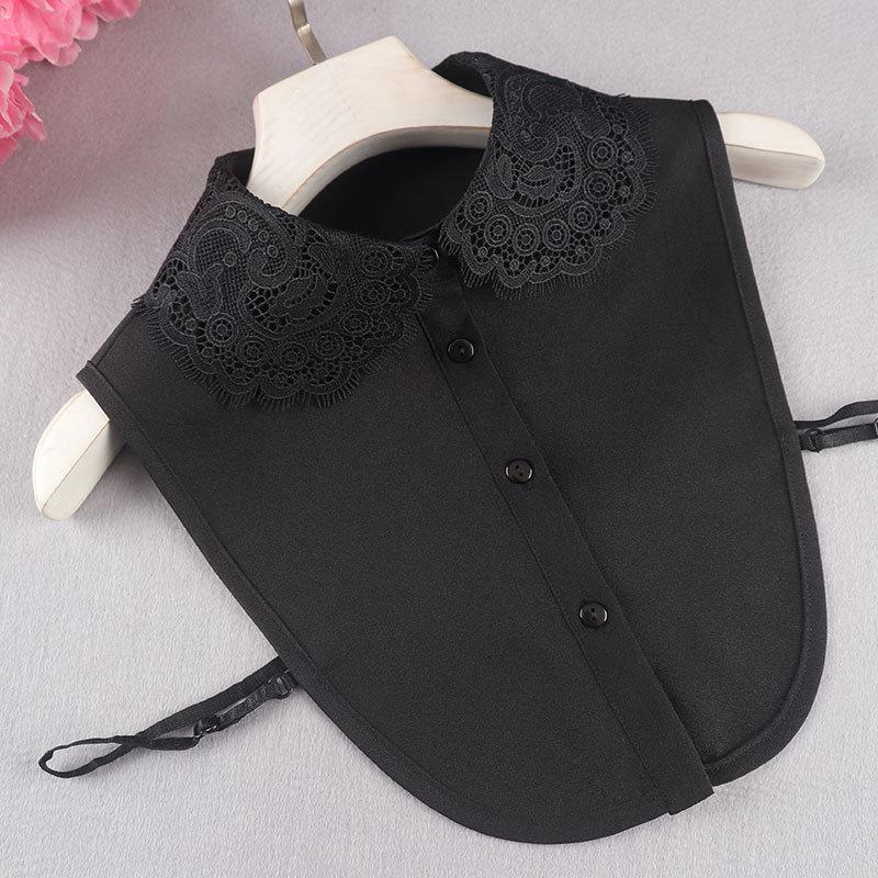 Women s Summer Korean Style Embroidered Chiffon Detachable Collar - Anti-wrinkle, Versatile Decorative Collar