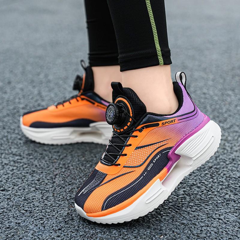 teenager Kids Boys Running Shoes Breathable Mesh Rotation Soft Non Slip Athletic Sneakers