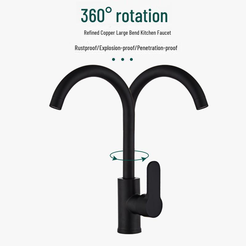 All-Copper Pull-Out Kitchen Faucet with Hot/Cold Switch - Splash-Proof Vegetable Basin Sink