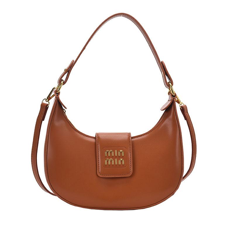 Premium retro small bag women's 2024 new autumn and winter texture crescent bag commuter messenger bag shoulder armpit bag