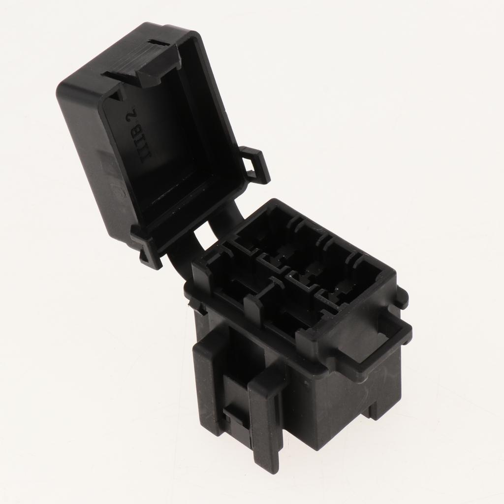 Universal 4 Way Blade Fuse Holder Box With Spade Terminals And Fuse For Truck, RV, Boat, Trailer