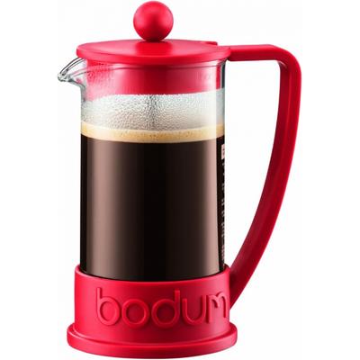Bodum Kaffeebereiter French Press 350ml Rot Edelstahlfilter Glasbehälter Stempel
