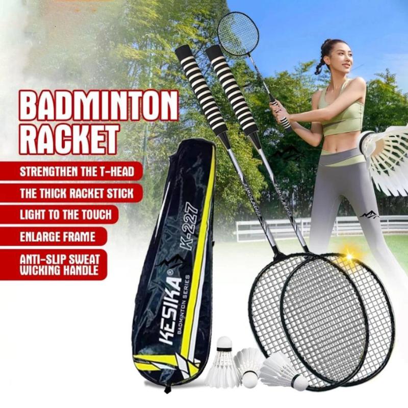 Professional Badminton Set 2Pcs Beginner Exercises Durable Alloy Badminton Racket Teenager Training