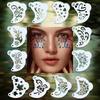 16Pcs Face Painting Tattoo Stencil Diy Hand Drawn Spray Painting Eyebrow Tattoo Template Dance Party Makeup Tools Beauty Sticker