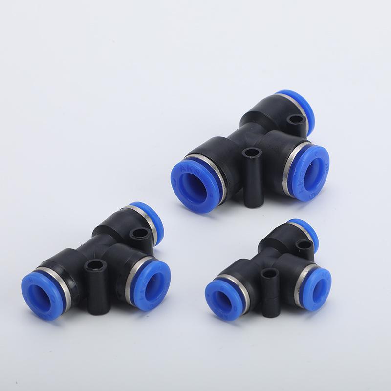 Leak-Proof T-Type Air Tube Connector - PE4/6/8/10/12 Quick Connect Fittings