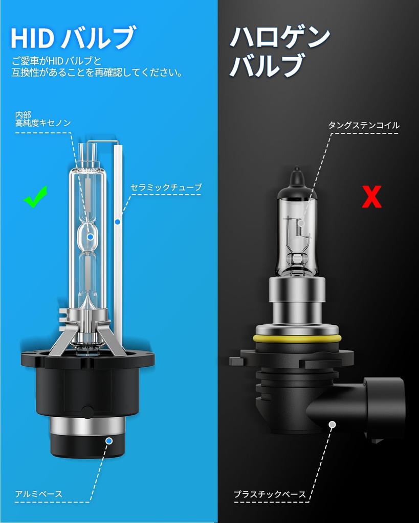 Marsauto D2S HID Bulb, 6000K Headlight, Genuine Replacement Bulb, 35 W, For Cars, HID