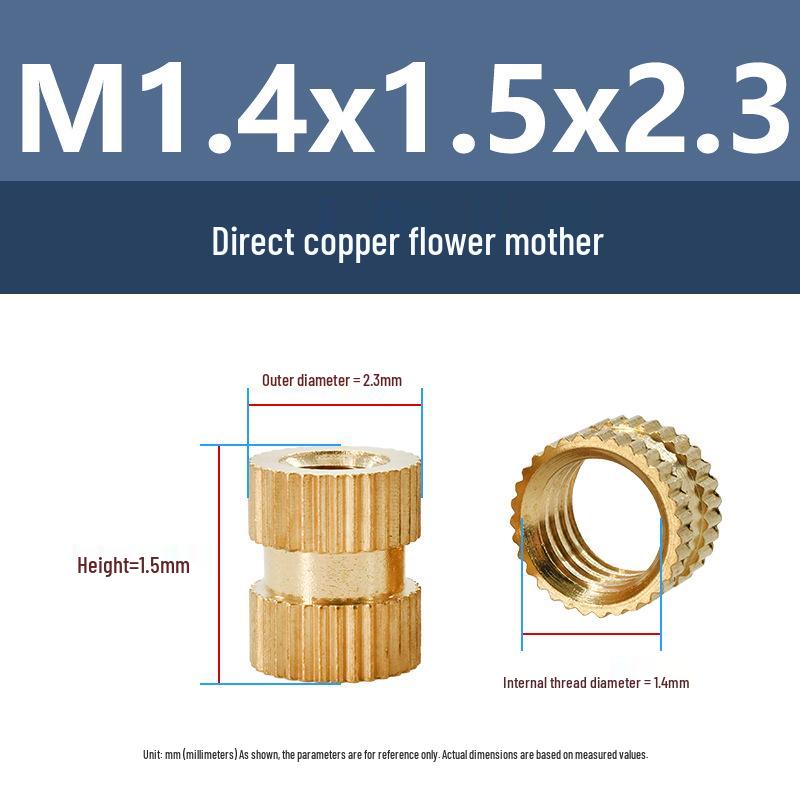 M1-M10 Knurled Brass Heat Insert Nut for Injection Molding