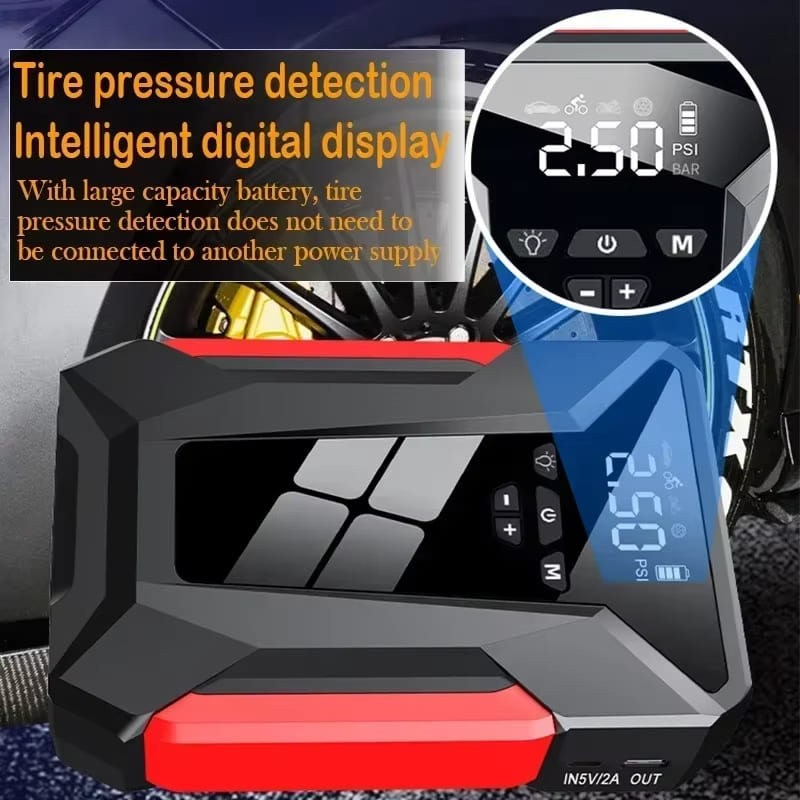 4 In 1 New Car Starting Air Compressor Multi-Function 28000mAh  Portable Battery Booster Digital Tire Inflator Fast Charging Emergency Power Supply