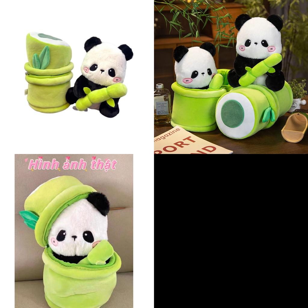 Niedlicher Panda Plüschtier Rucksack mit Bambusrohr Ideal für Mädchen, Weich und kuschelig, 30cm Höhe