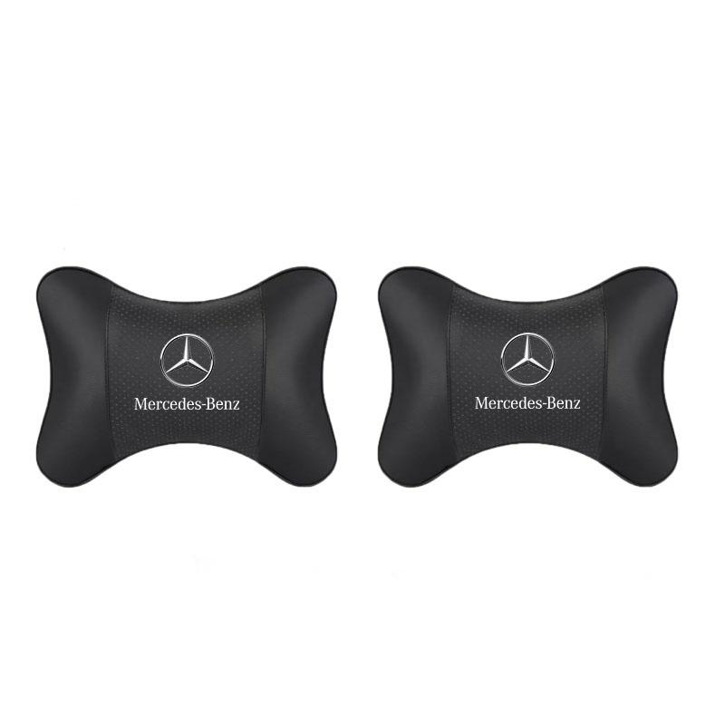 Car Seat Headrest Auto Logo Neck Pillow Car Accessories For Mercedes Benz A B C E S Class CLA CLS SLK GLA GLC GLB GLK AMG W204