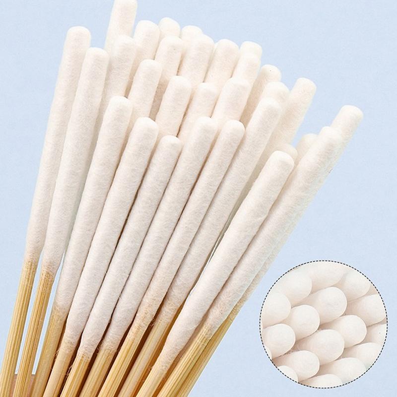 30/90Pcs Disposable Longer Cotton Swab Brush Lint Free Micro Brushes Wood Cotton Cotton Swab Brush Make Up Brushes