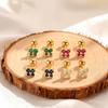 Mini Dainty White Zirconia Butterfly Stud Earrings for Women Girls,Stainless Steel Zircon Earrings,Gold Plated Exquisite Jewelry