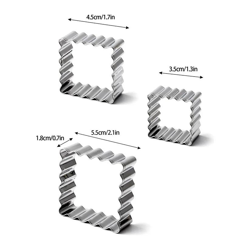 Edelstahl Keksform Segensrahmen Welle Rechteck Quadrat Ausstechform Hochzeit Fondant Kuchen Dekoration Backform