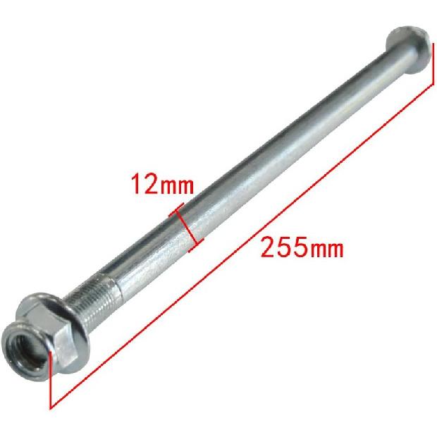 JRL 0.47'' 12mm 10'' 255mm Front Rear Axle Fit PIT PRO Trail Dirt Bike QUAD ATV 50cc 110cc 125cc