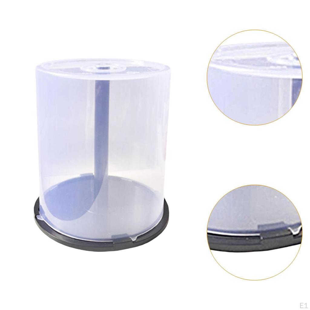 CD Storage Bucket Empty DVD Box Disc Case Album with Black Base Bin for