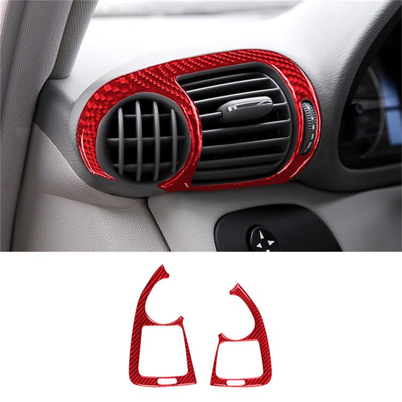Carbon Fiber Car Interior Mist Remover Vent Trim Frame Cover Sticker For BENZ C-CLASS W203 2005-2007 Styling Accessories