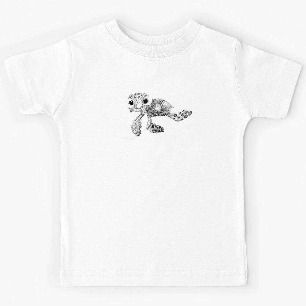 Squirt Finding Nemo Pen and Ink Stipple art Kids T-Shirt 110