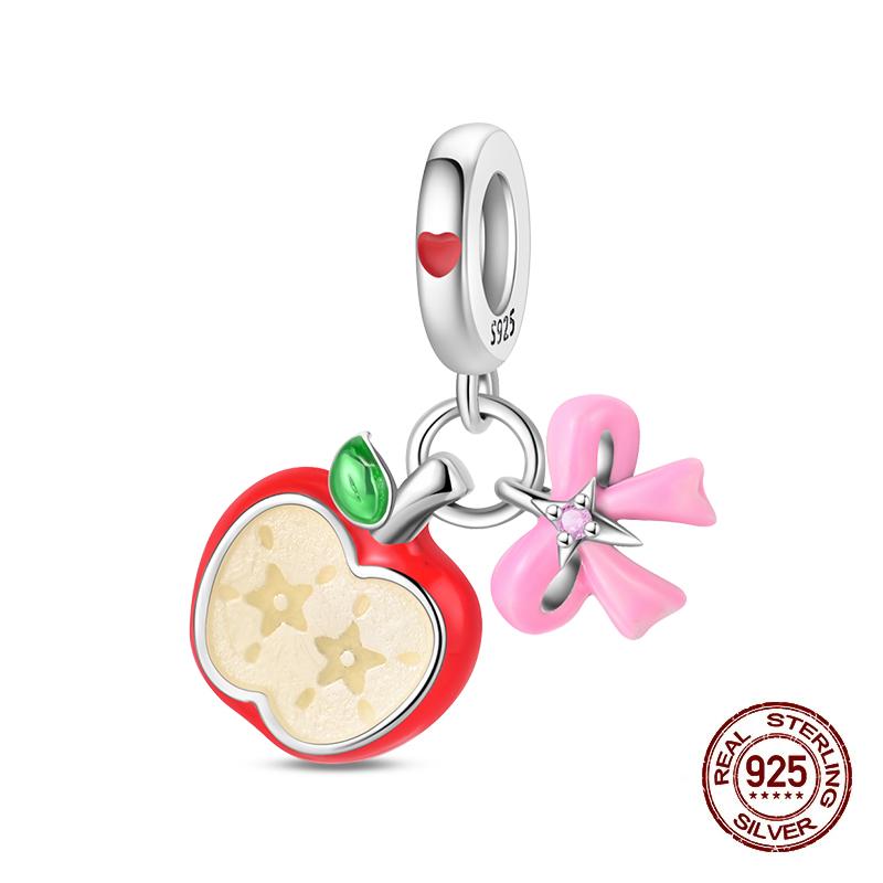 100% Copper Strawberry Lipstick Ladybird China Red Charms Beads Fitoriginal Bracelets For Women Diy Jewellery