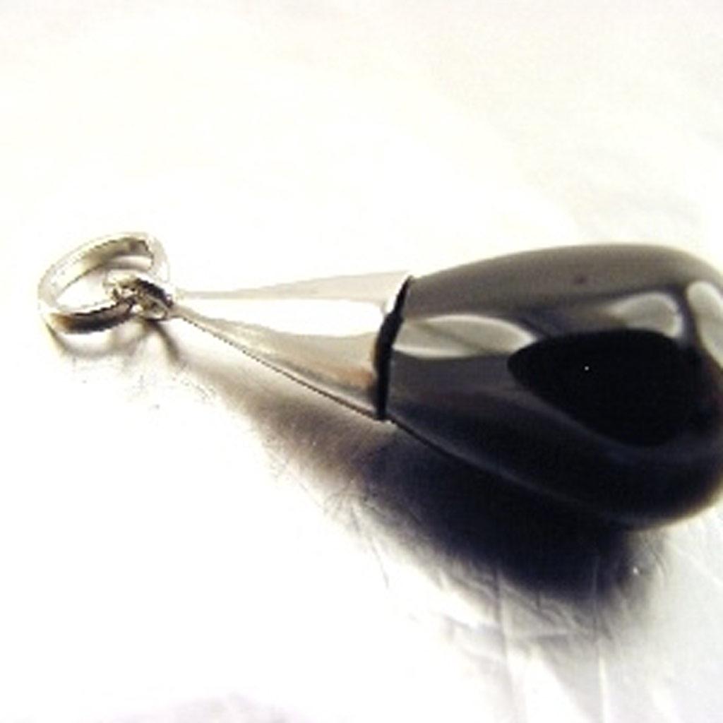 Les Trésors De Lily [C9434] - Silver Pendant 'Eva' Black