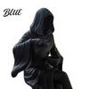 Eerie Window Sill Decor Black Hooded Robe Woman Statue Female Grim Reaper Pour Tea Collectible Figurine Mysterious Sculpture for Gothic Home