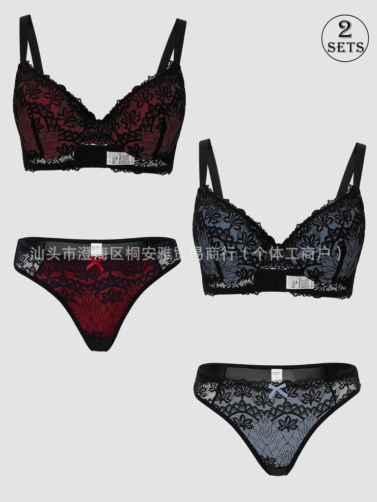 Exclusive Women's Adjustable Push-up Lace Bra Set - Sexy Lingerie