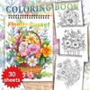 Adult Coloring Book - 30 Sheets Women's Spiral Coloring Book, 11.2x 8.3 Inches, Drawing Book, Birthday Gift, Holiday Party Gift