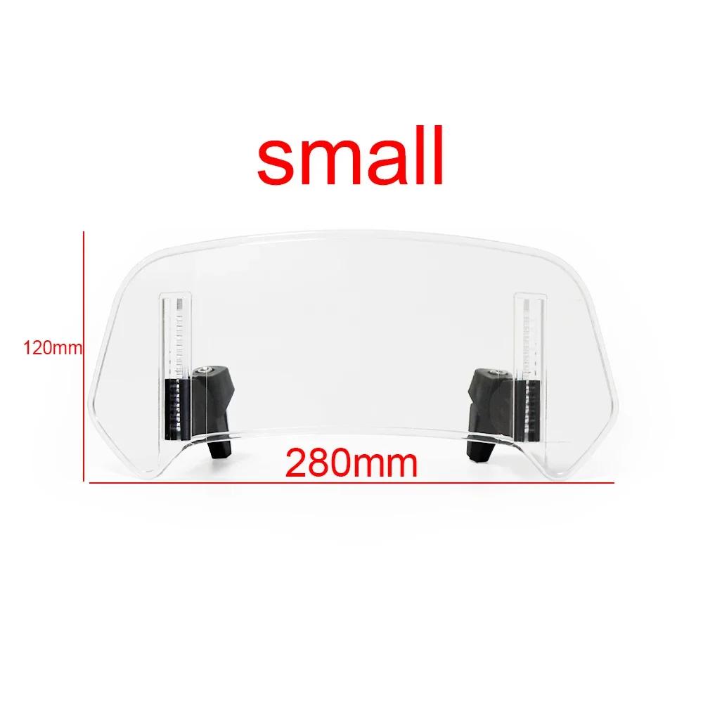 Adjustable Clamp-On Motorcycle Windscreen Deflector, ABS Plastic Windshield Extension Spoiler for Universal Honda Yamaha Kawasaki