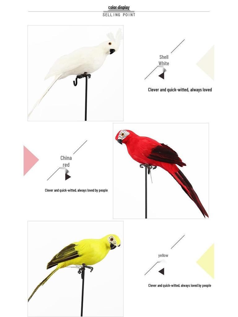 Grüner Ara Feder Simulationsvogel für Gartendekor, 25CM & 35CM