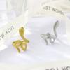 18K Gold-Plated Long Snake-Shaped Titanium Steel Ring Female, Hip-Hop Punk Style Opening Adjustable Ring